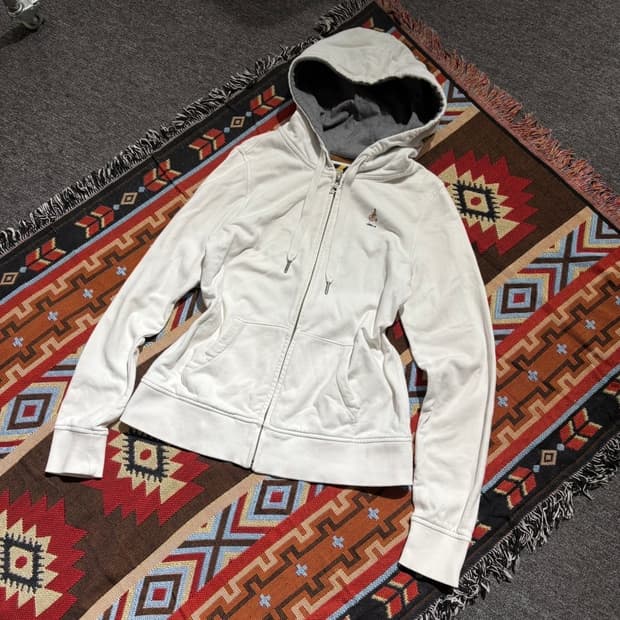 빈폴 빈티지 화이트 후드집업