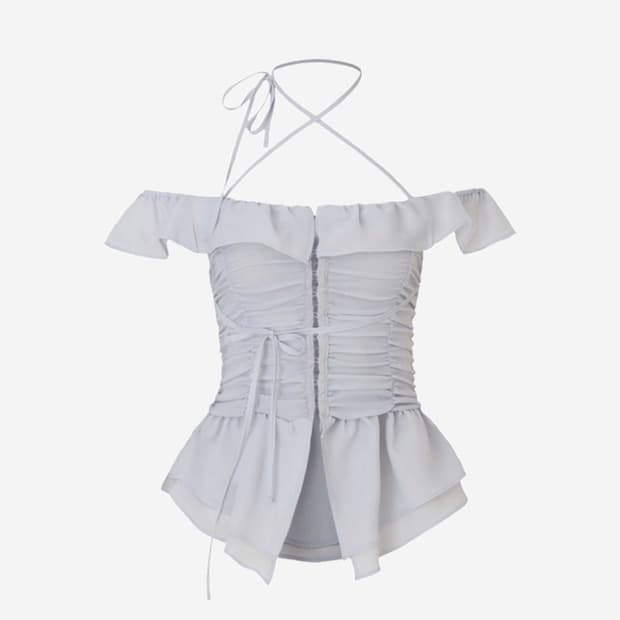 뉴얼린 쉬폰페어리 블라우스 그레이Fairy blouse Pure Gray