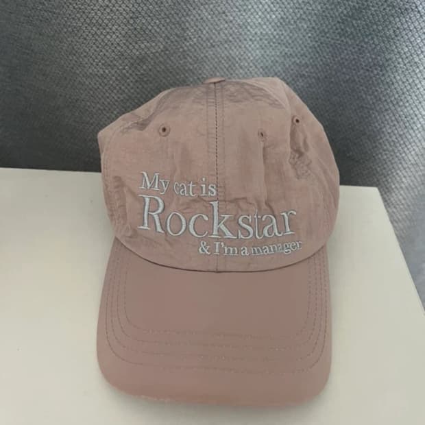 조거쉬 My cat is rockstar 볼캡 모자 베이비핑크