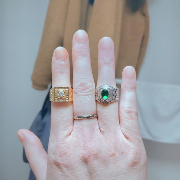 [😉도금반지 13호. 2개를 일괄. 판매해요❗] 18KGP. 반지급처❗