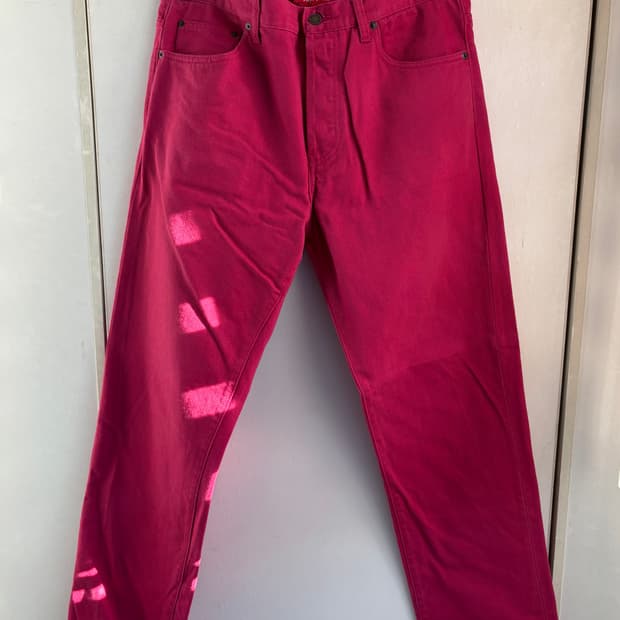 슈프림 스타 로고 데님팬츠 핑크 34