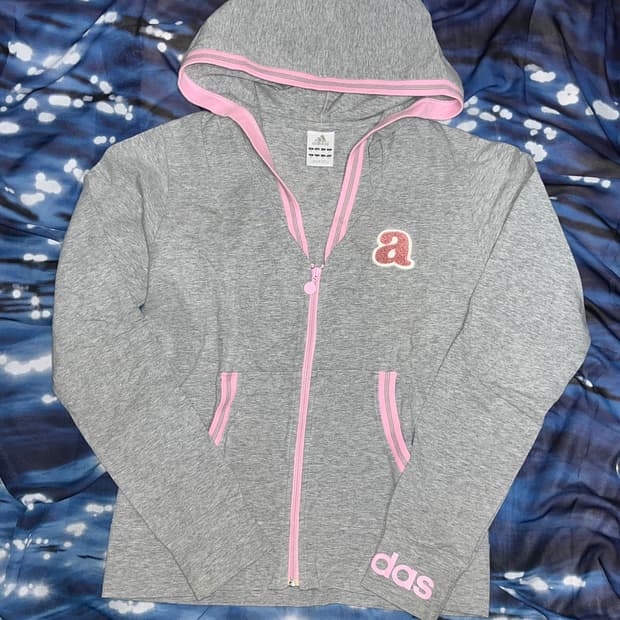 Adidas Grey&Pink Hood Zip-up