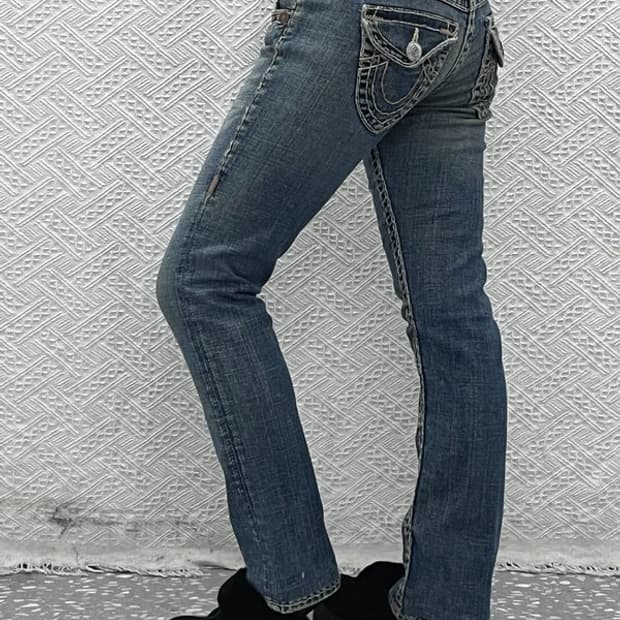 트루릴리젼 빌리슈퍼티 Y2K 로우라이즈 데님팬츠 27인치 C13927
