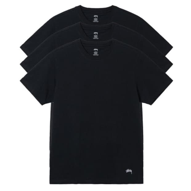 스투시 반팔 블랙 ( L ) 3PACK