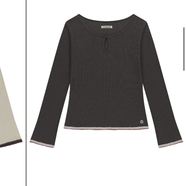 코이세이오 아일렛 레이스 롱슬리브 애쉬 브라운