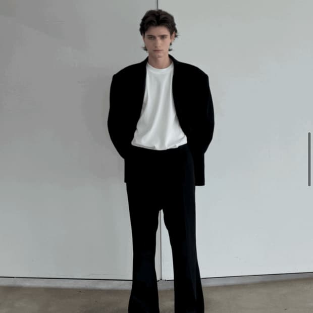 준느 P19 비건 울 슬랙스 미시착 새제품L