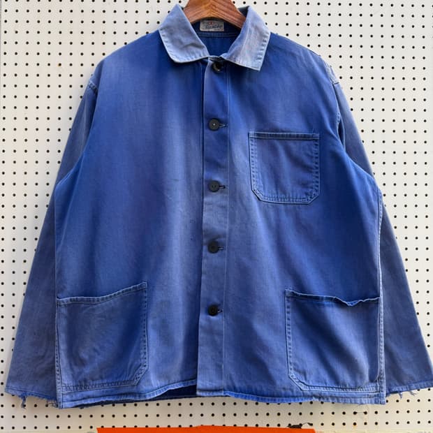 1970s HARD FADED VINTAGE WASHED 프렌치워크자켓