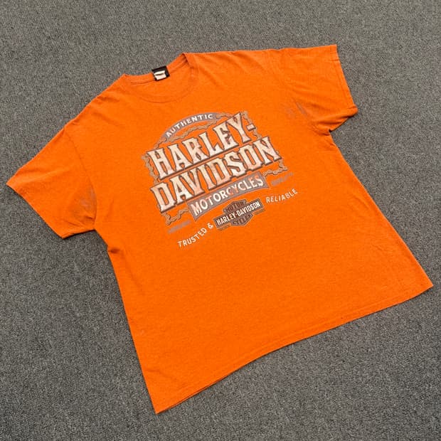 XL) 할리데이비슨 빈티지 이글 프린팅 반팔 티셔츠