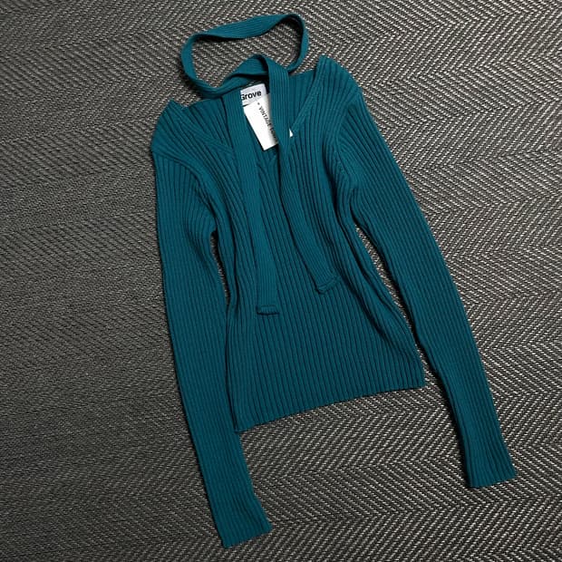 빈티지 우먼스 골지 슬림핏 초커 머플러 니트y 5333