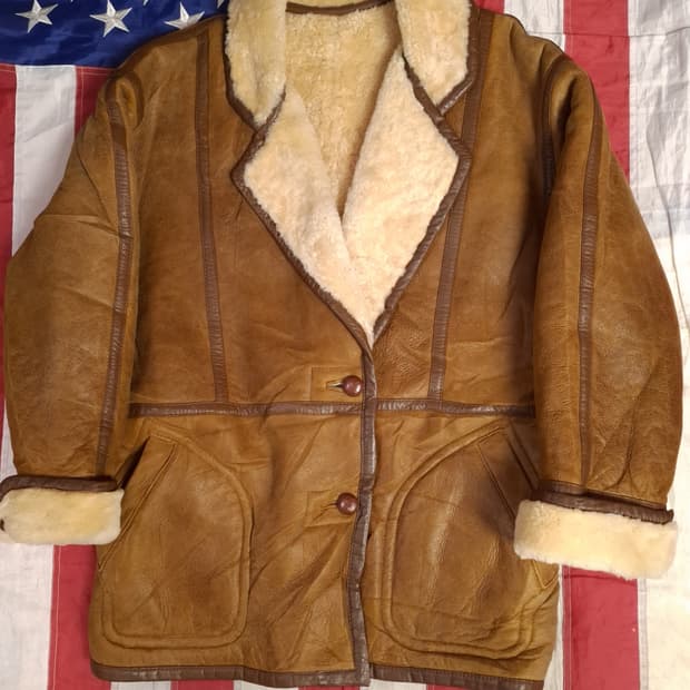 80' 국내산 진도모피 리얼레더 무통 시어링 무스탕