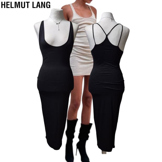 HELMUT LANG minimal X strap Maxi dress