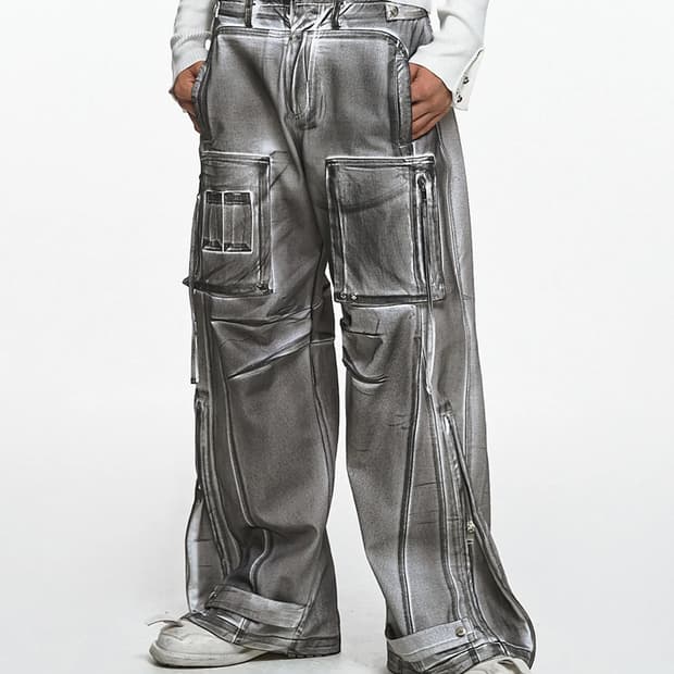 [0] 나체 슬레이 워싱 팬츠 (유니섹스) 더티 화이트