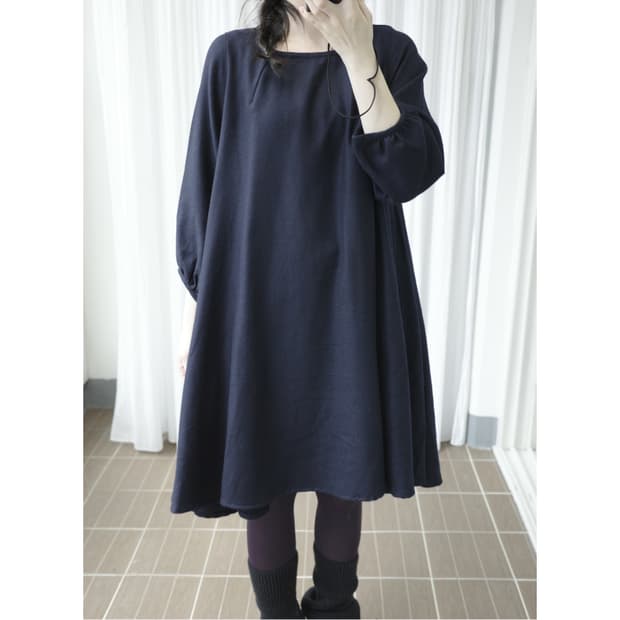 Navy A-line one-piece