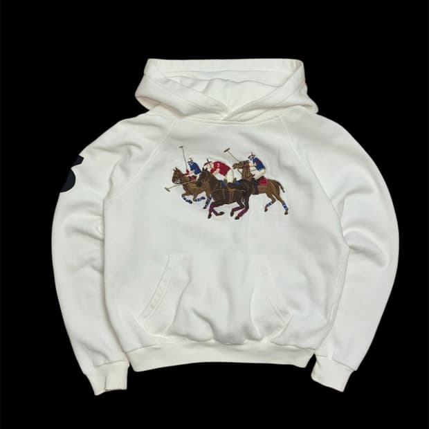 폴로 랄프로렌 화이트 트리플 후드