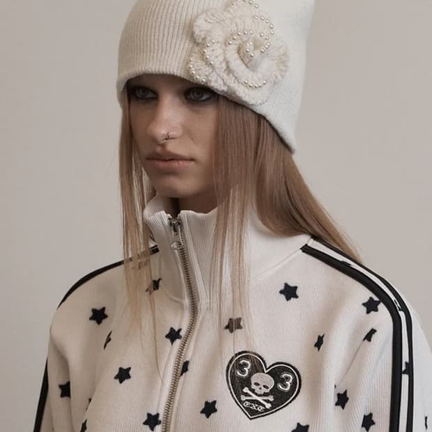 셋업이엑스이 PEARL CORSAGE 비니 아이보리 미착용 새제품