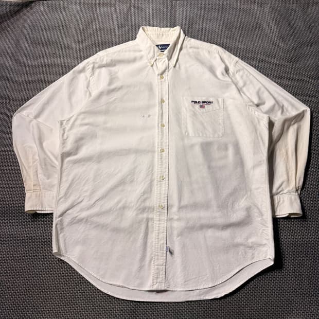 90s 폴로스포츠 화이트셔츠 (old-8543)