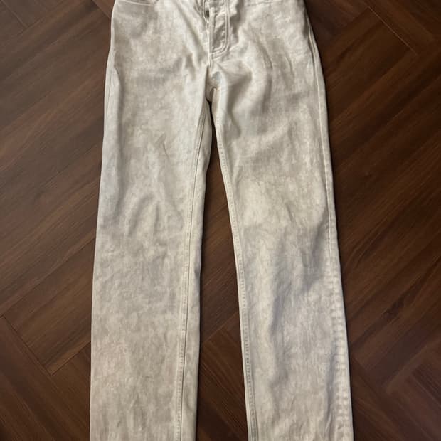 마르지엘라 아이보리 크랙 데님 팬츠