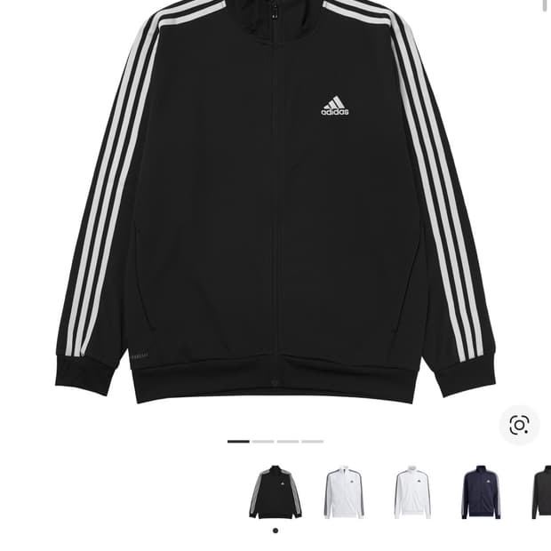 아디다스 3S 레귤러 핏 더블 니트 트랙 탑 블랙 화이트 - KR 사이즈