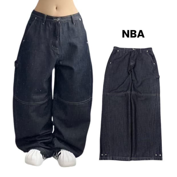 NBA 카펜터 새깅 와이드 데님팬츠