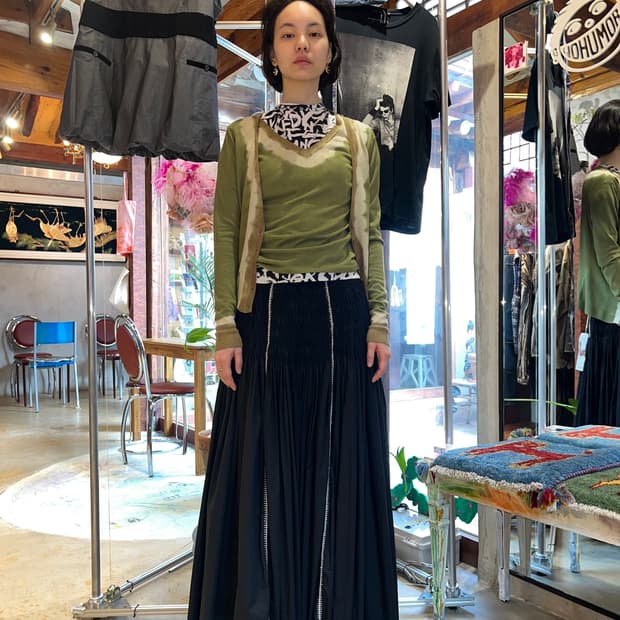 ALYSI hand embroidered long skirt