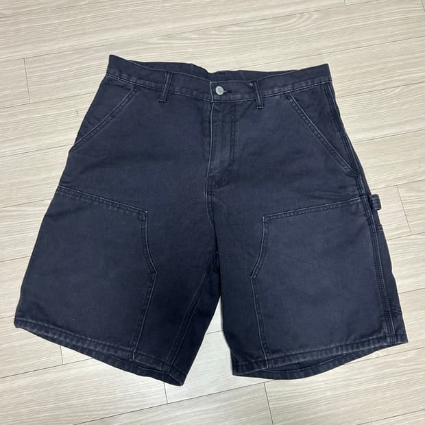 아웃스탠딩 캔버스 카펜터 더블니 쇼츠 반바지 차콜 L