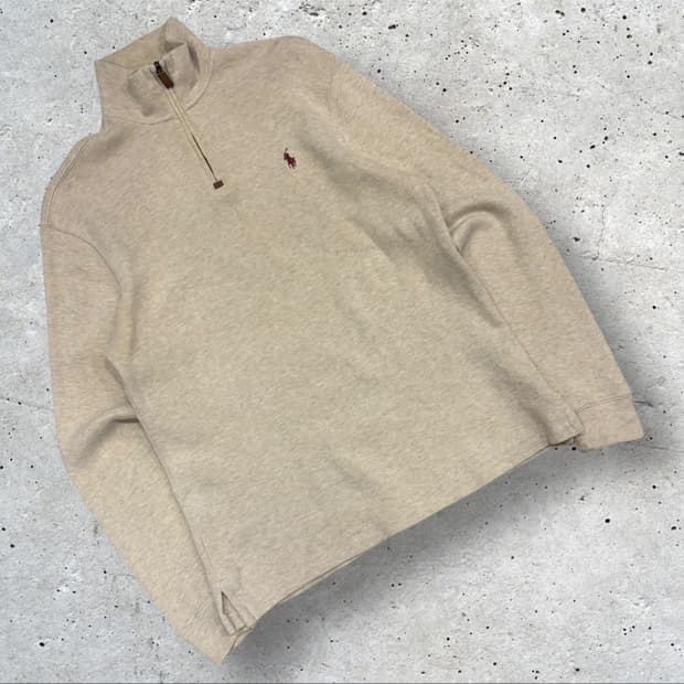 [S] 폴로 랄프로렌 하프집업 스웨트셔츠 베이지 C275