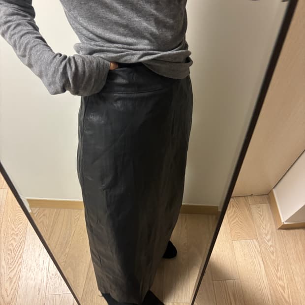 빈티지 레더 스커트