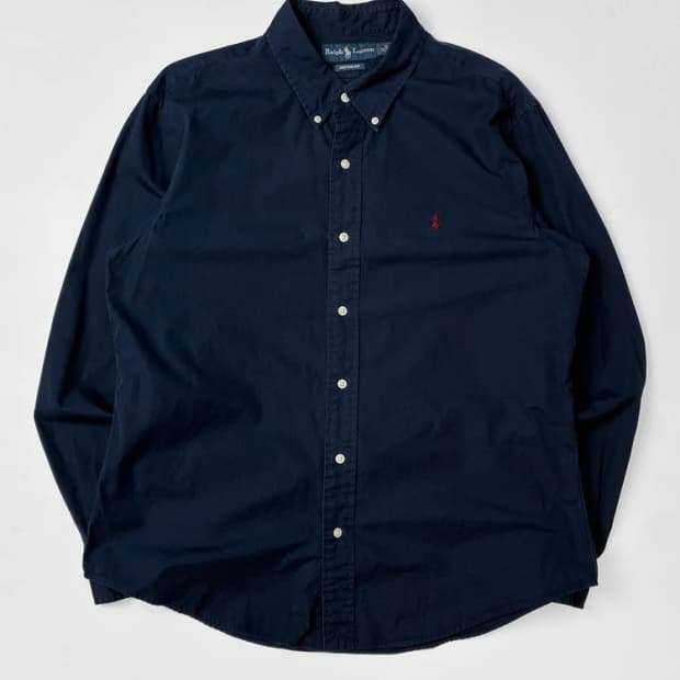 폴로 랄프로렌 00s 옥스퍼드 솔리드 자수로고 셔츠 PN5417