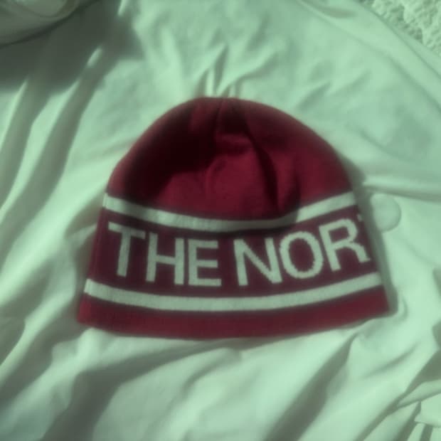 노스페이스 핑크 비니