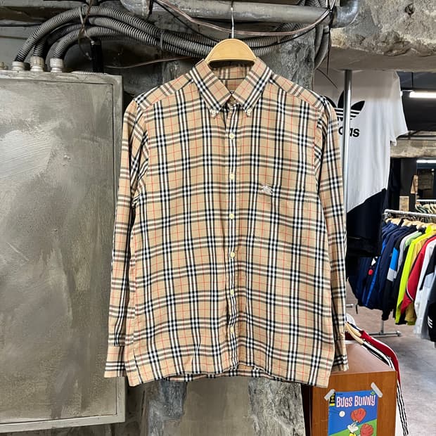 버버리 체크 셔츠 베이지 M #csz2538