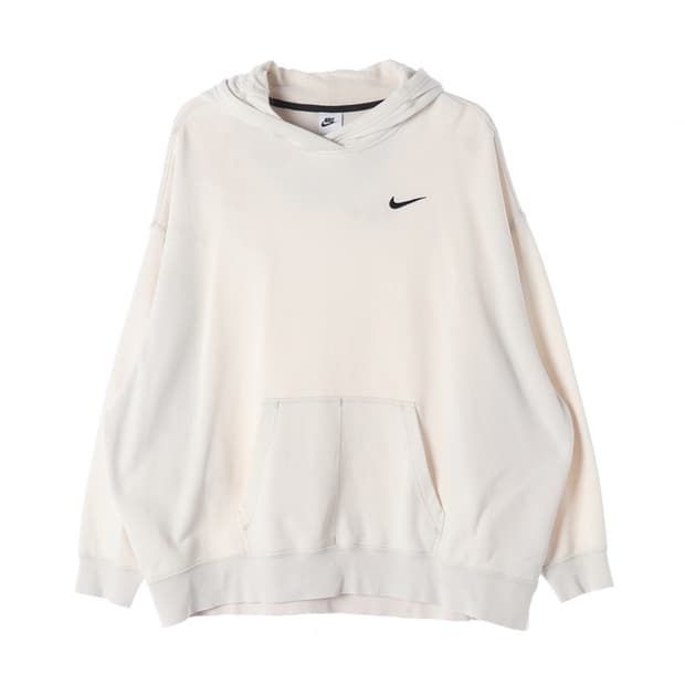 나이키 크림 스몰 로고 후드티 L