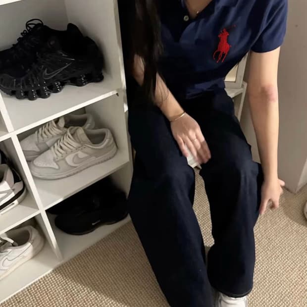 폴로 빅포니 네이비 카라 티셔츠