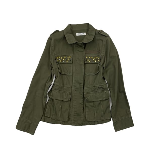 Stud Detail Khaki Jacke