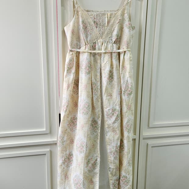 엑시즈팜(axes femme) 플라워 레이스 쉬폰 롱 원피스