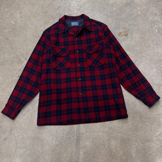 70‘s 펜들턴 울 체크 보드 셔츠 M