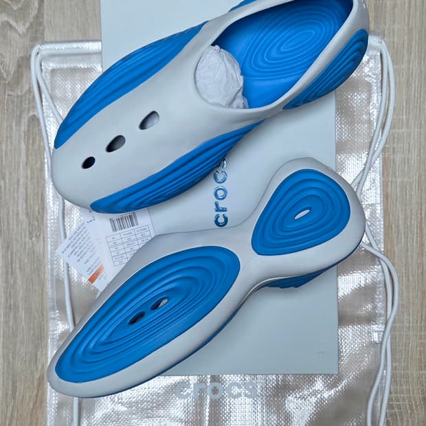 [265][280]크록스 스티븐 스미스 리플 클로그 화이트 블루