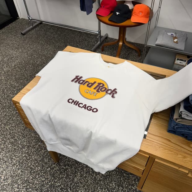 90s 하드락카페 시카고 스웻셔츠 맨투맨 made in USA (XL)