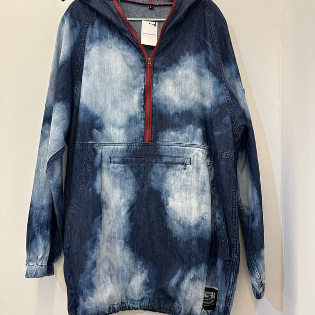 L) blue b neo denim 아노락 후드 롱 티셔츠