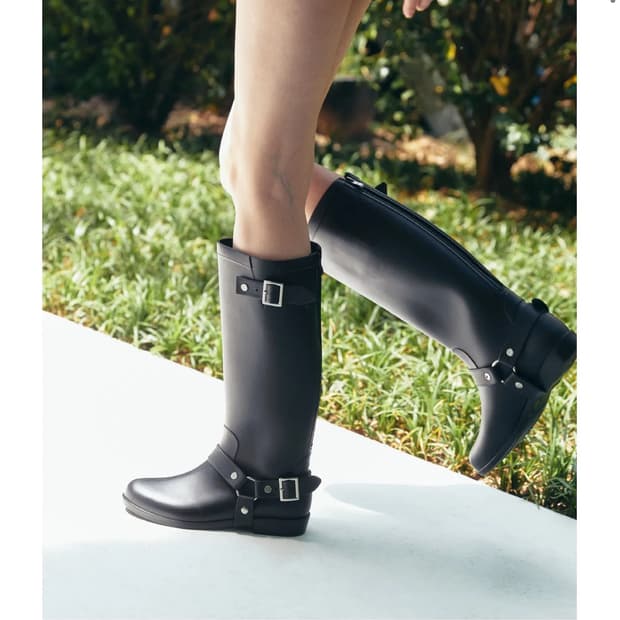 코모레비뮤지엄 레인부츠 클래식 와이드 롱부츠