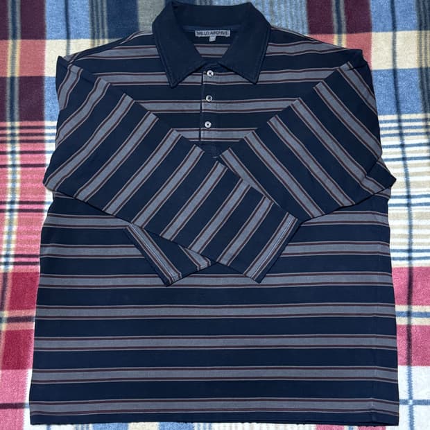 밀로 아카이브 카라 티셔츠 (차콜 그레이, L)