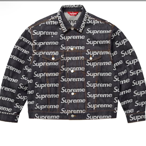 슈프림 자카드 로고 데님 자켓