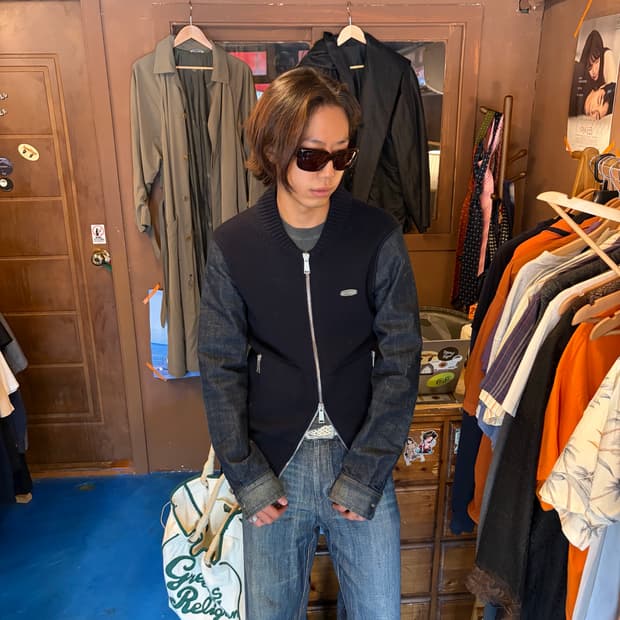 DSQUARED 디스퀘어드 울 캐시미어 니티드 데님 자켓