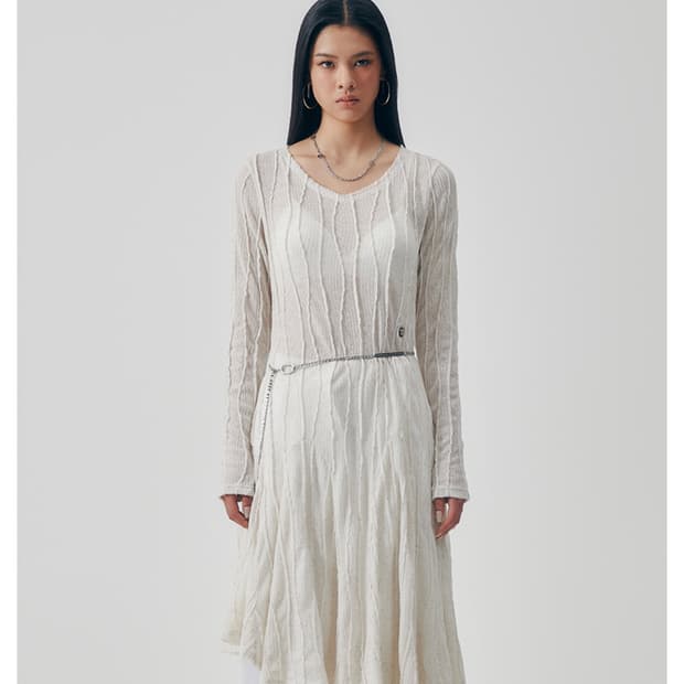 트리밍버드 시어 니트 원피스 크림 상태 최상