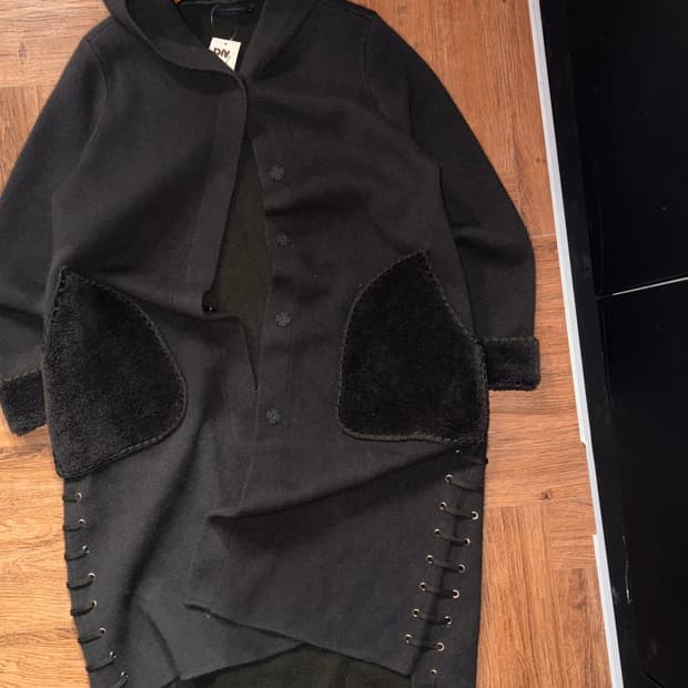 빈티지 후드 롱가디건