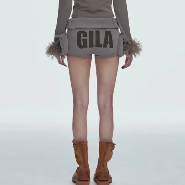 BOLD LOGO POCKET KNIT SHORTS_BROWN 