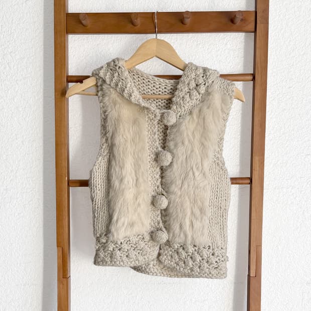 스노우포크 퍼 니트 베스트