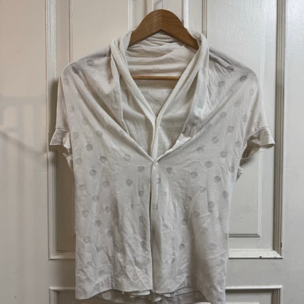 요지야마모토 도트 패턴 가디건