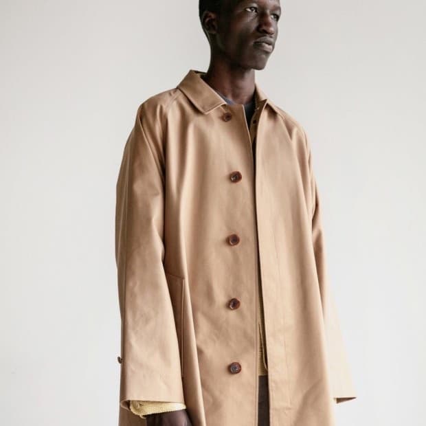 [4] 오라리 실크 개버딘 수티앵 칼라코트 - 베이지