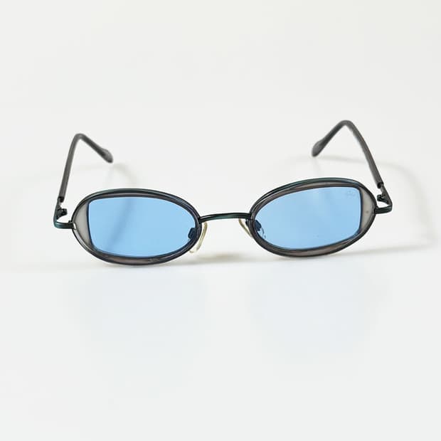 90s 오벌 콤비네이션 프레임 블루 틴트 빈티지 선글라스