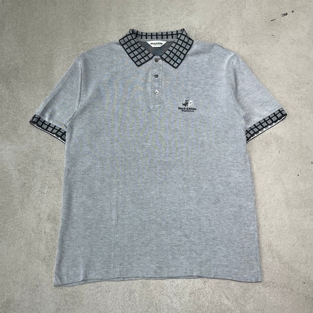 블랙앤화이트 반팔 카라티 s10527